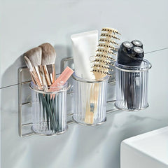 Stainless Steel Toothbrush Holder Wall Mounted Bathroom Storage Rack