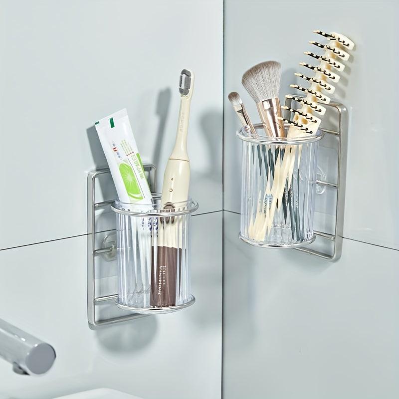Stainless Steel Toothbrush Holder Wall Mounted Bathroom Storage Rack