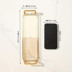 Clear Rectangular Bathroom Tray with Handle