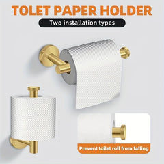 5pcs Stainless Steel Bathroom Accessories Set Towel Bar Toilet Paper Holder