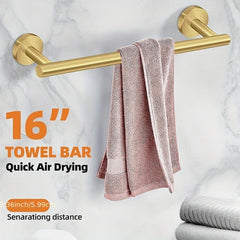 5pcs Stainless Steel Bathroom Accessories Set Towel Bar Toilet Paper Holder