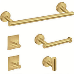 5pcs Stainless Steel Bathroom Accessories Set Towel Bar Toilet Paper Holder