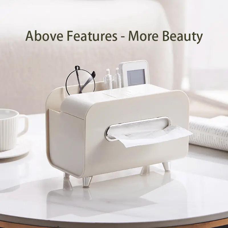 Nordic Style Desktop Tissue Box Phone Holder Remote Control Storage Box