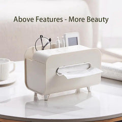 Nordic Style Desktop Tissue Box Phone Holder Remote Control Storage Box