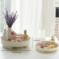 Round Bathroom Tray for Cosmetics and Candles Storage