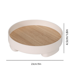Round Bathroom Tray for Cosmetics and Candles Storage