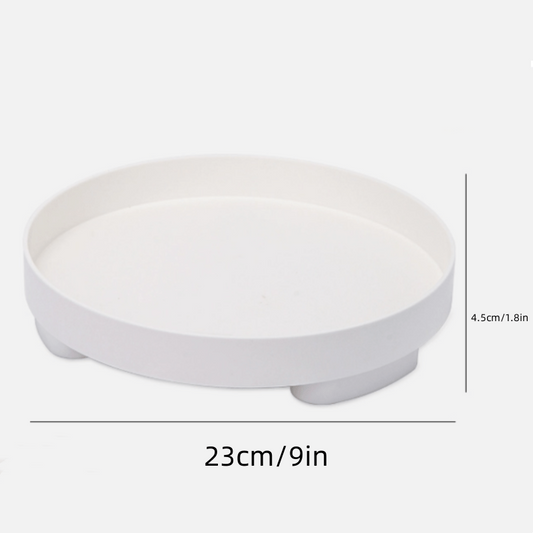 Round Bathroom Tray for Cosmetics and Candles Storage