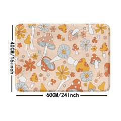 Boho Mushroom Pattern Floor Mat Non Slip Decorative Bath Rug