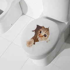 Cat Toilet Sticker Bathroom Decoration Waterproof Art