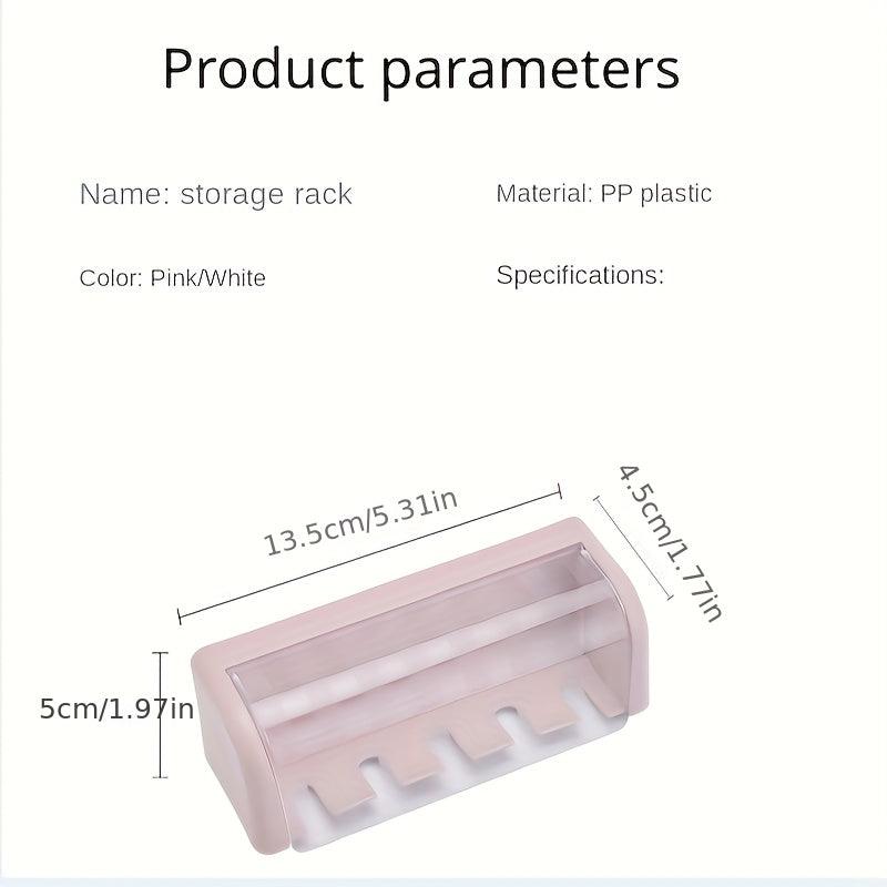 Plastic Toothbrush Holder Wall Mounted 5 Slot Organizer with Cover