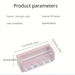 Plastic Toothbrush Holder Wall Mounted 5 Slot Organizer with Cover