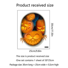 Palm Print Pumpkin Castle Ghost Halloween Toilet Decoration Sticker
