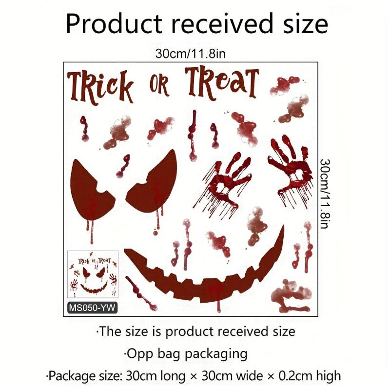 Palm Print Pumpkin Castle Ghost Halloween Toilet Decoration Sticker