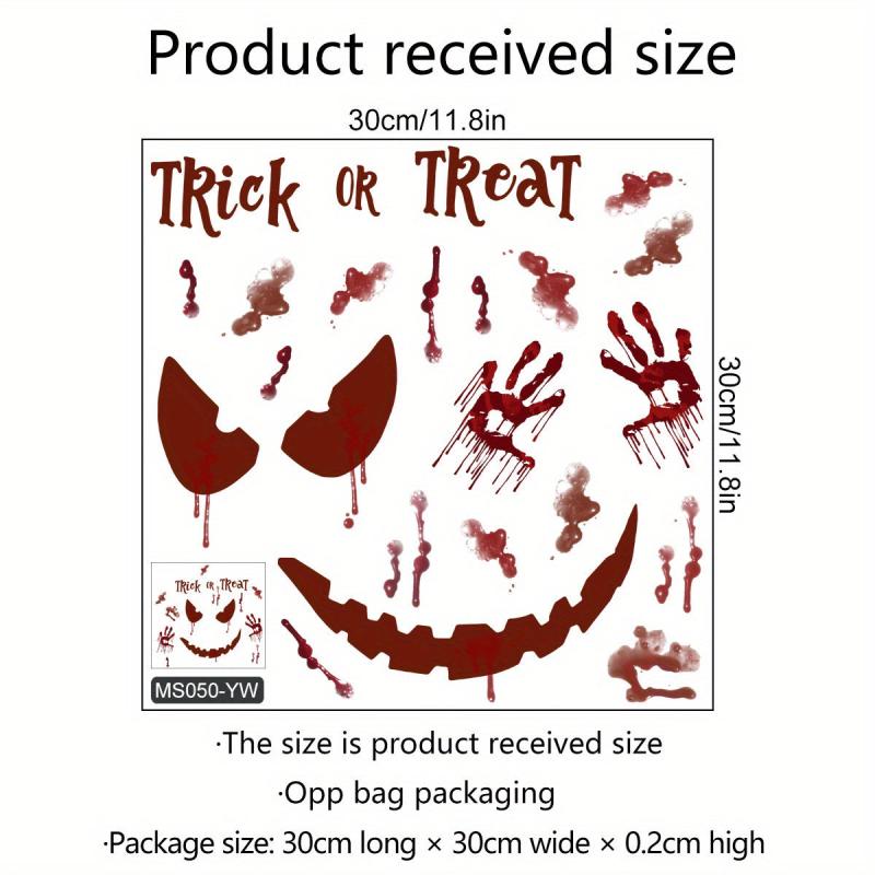 Palm Print Pumpkin Castle Ghost Halloween Toilet Decoration Sticker
