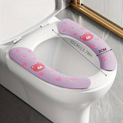Cartoon Toilet Seat Cover Washable Soft Cushion Non Slip Pad Toilet Accessory