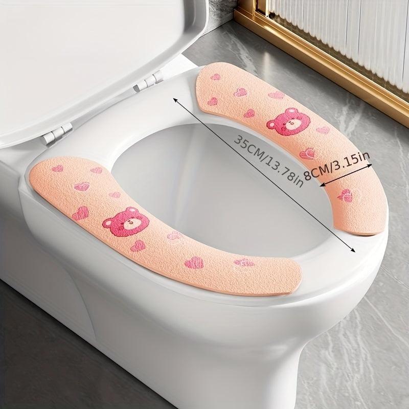 Cartoon Toilet Seat Cover Washable Soft Cushion Non Slip Pad Toilet Accessory