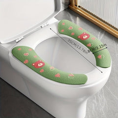 Cartoon Toilet Seat Cover Washable Soft Cushion Non Slip Pad Toilet Accessory