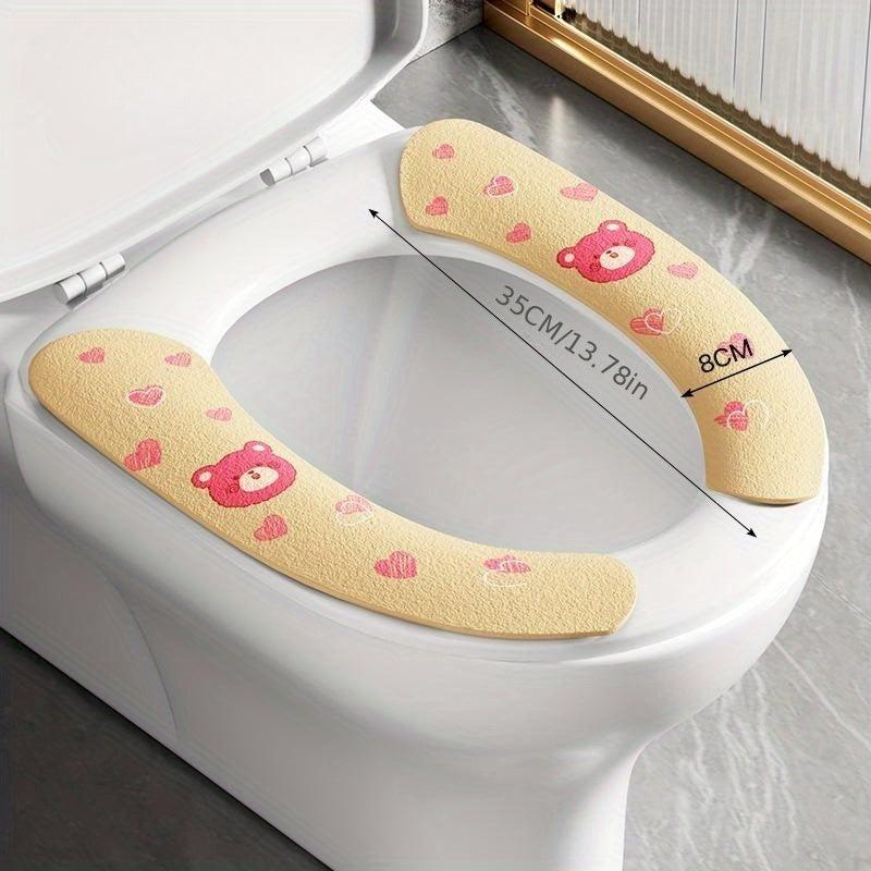 Cartoon Toilet Seat Cover Washable Soft Cushion Non Slip Pad Toilet Accessory