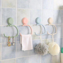 4pcs Multifunctional Towel Ring Bathroom Wall Mounted Towel Holder