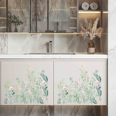 Plant Toilet Stickers Bathroom Seat Decoration Waterproof Self-adhesive