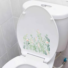 Plant Toilet Stickers Bathroom Seat Decoration Waterproof Self-adhesive