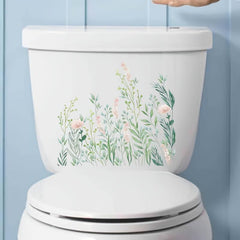 Plant Toilet Stickers Bathroom Seat Decoration Waterproof Self-adhesive