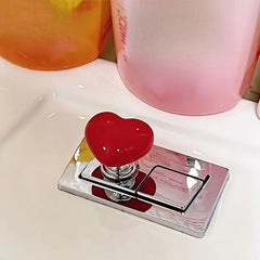 3pcs Colorful Heart Toilet Tank Button Love Button