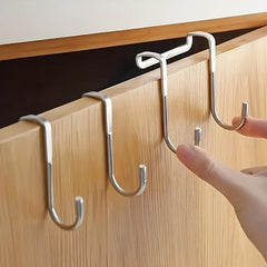 3pcs Stainless Steel Over The Door Double Hook Hanger