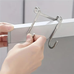 3pcs Stainless Steel Over The Door Double Hook Hanger