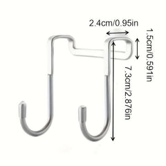 3pcs Stainless Steel Over The Door Double Hook Hanger