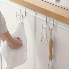 3pcs Stainless Steel Over The Door Double Hook Hanger