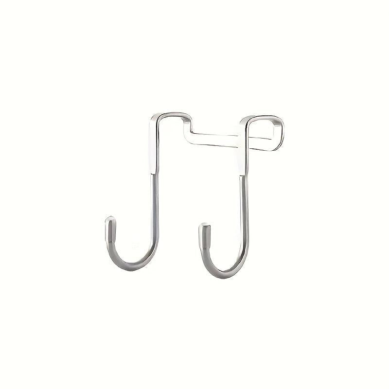 3pcs Stainless Steel Over The Door Double Hook Hanger