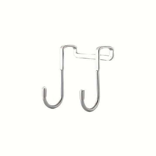 3pcs Stainless Steel Over The Door Double Hook Hanger