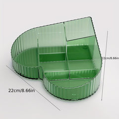 Heart Shaped Cosmetic Storage Organizer Clear Makeup Storage Box
