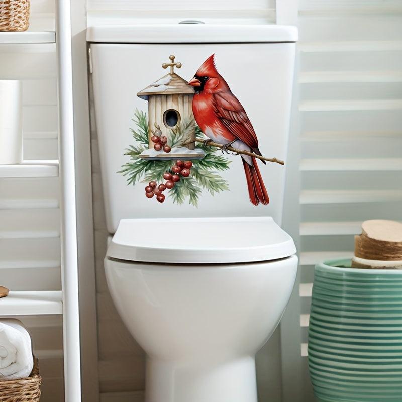 Christmas Wall Stickers Red Leader Style Bathroom Toilet Lid Stickers