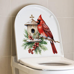 Christmas Wall Stickers Red Leader Style Bathroom Toilet Lid Stickers