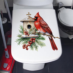 Christmas Wall Stickers Red Leader Style Bathroom Toilet Lid Stickers