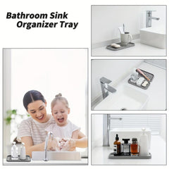 Silicone Sink Organizer Tray Soap Sponges Holder for Countertop