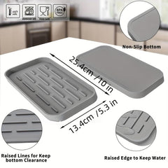 Silicone Sink Organizer Tray Soap Sponges Holder for Countertop