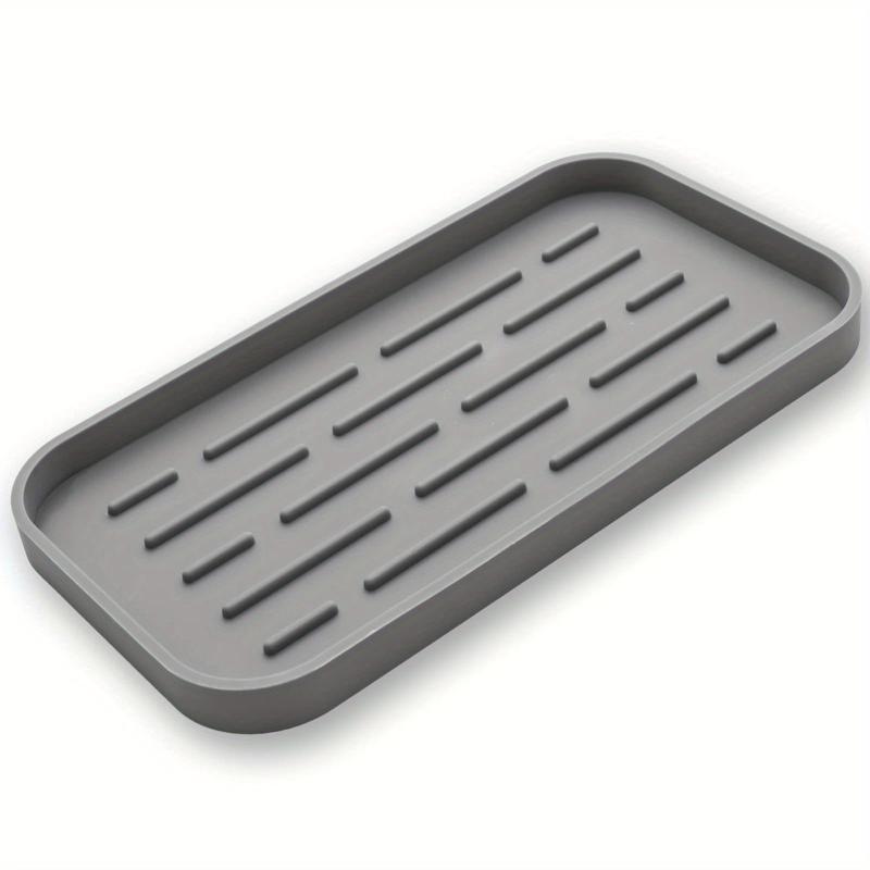 Silicone Sink Organizer Tray Soap Sponges Holder for Countertop