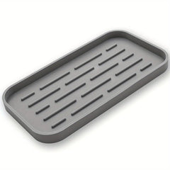 Silicone Sink Organizer Tray Soap Sponges Holder for Countertop