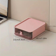 Transparent Bunny Desktop Storage Box for Stationery Cosmetics Jewelry