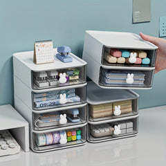Transparent Bunny Desktop Storage Box for Stationery Cosmetics Jewelry