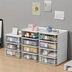 Transparent Bunny Desktop Storage Box for Stationery Cosmetics Jewelry