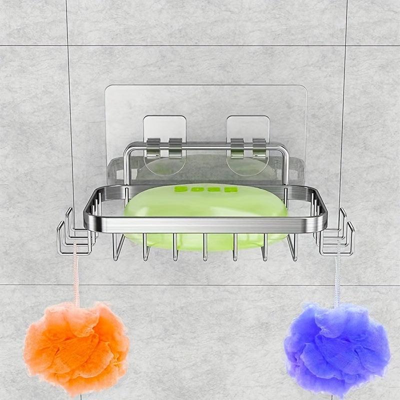 Self Draining Soap Rack with Hooks, Razor Sponge Holder