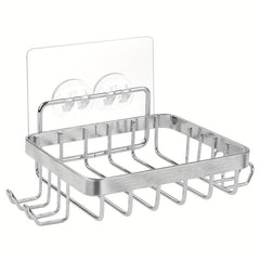 Self Draining Soap Rack with Hooks, Razor Sponge Holder