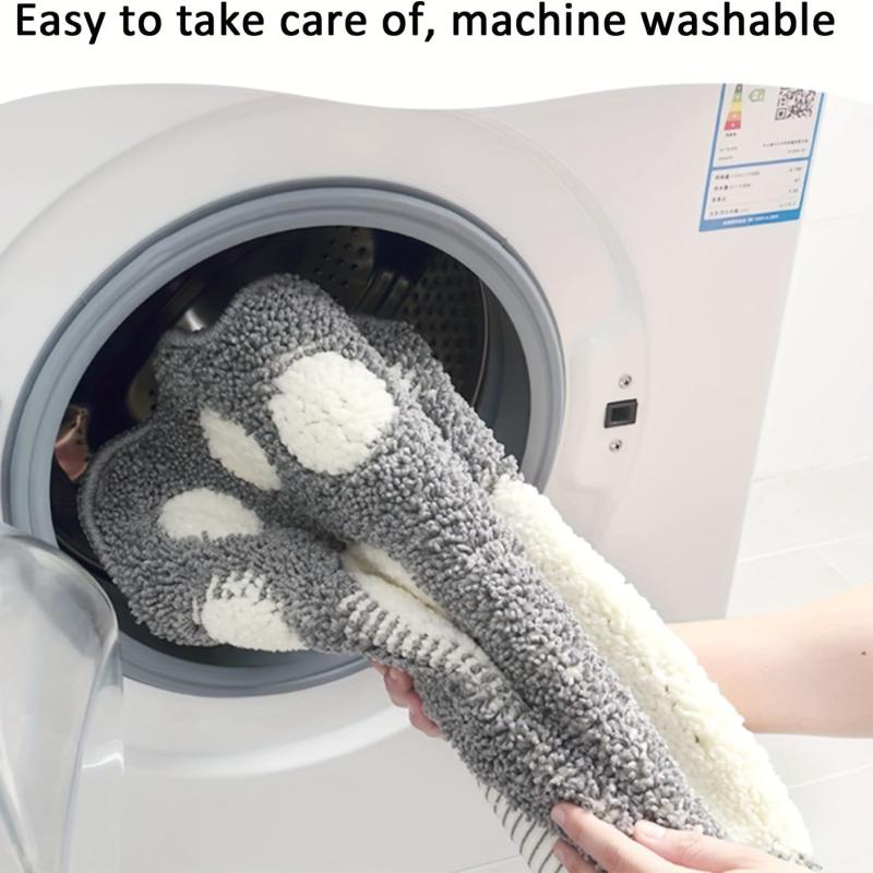 Soft Absorbent Foot Shaped Bath Mat Non Slip Durable Bathroom Rug