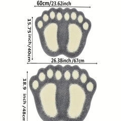 Soft Absorbent Foot Shaped Bath Mat Non Slip Durable Bathroom Rug