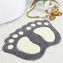 Soft Absorbent Foot Shaped Bath Mat Non Slip Durable Bathroom Rug