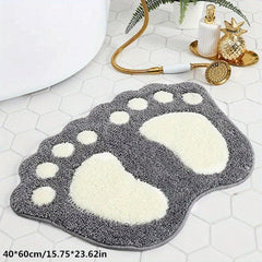 Soft Absorbent Foot Shaped Bath Mat Non Slip Durable Bathroom Rug